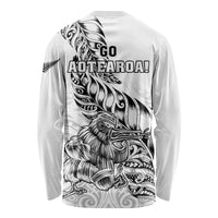 New Zealand Silver Fern Rugby Long Sleeve Shirt Aotearoa Kiwi Maori White Version LT01 - Polynesian Pride