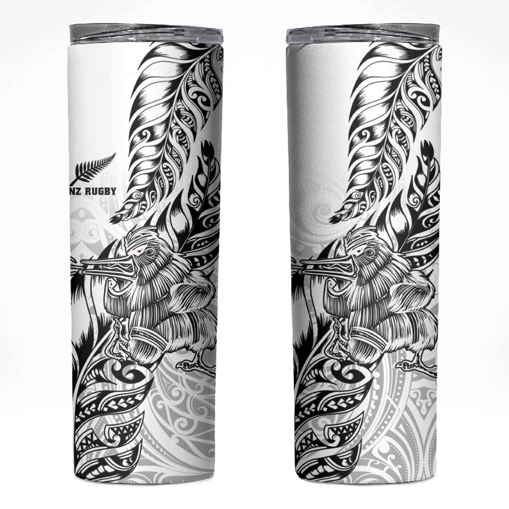 New Zealand Silver Fern Rugby Skinny Tumbler Aotearoa Kiwi Maori White Version LT01 White - Polynesian Pride