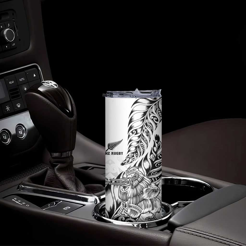 New Zealand Silver Fern Rugby Skinny Tumbler Aotearoa Kiwi Maori White Version LT01 - Polynesian Pride