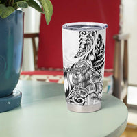 New Zealand Silver Fern Rugby Tumbler Cup Aotearoa Kiwi Maori White Version LT01 - Polynesian Pride