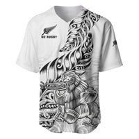 Custom New Zealand Silver Fern Rugby Baseball Jersey Aotearoa Kiwi Maori White Version LT01 White - Polynesian Pride