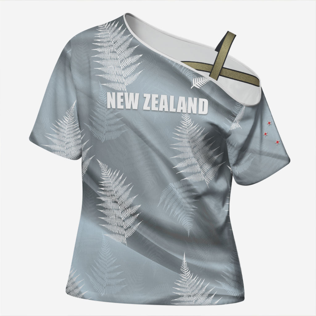 Custom Rugby New Zealand 2026 Cross Shoulder Shirt The Fern Go Champions