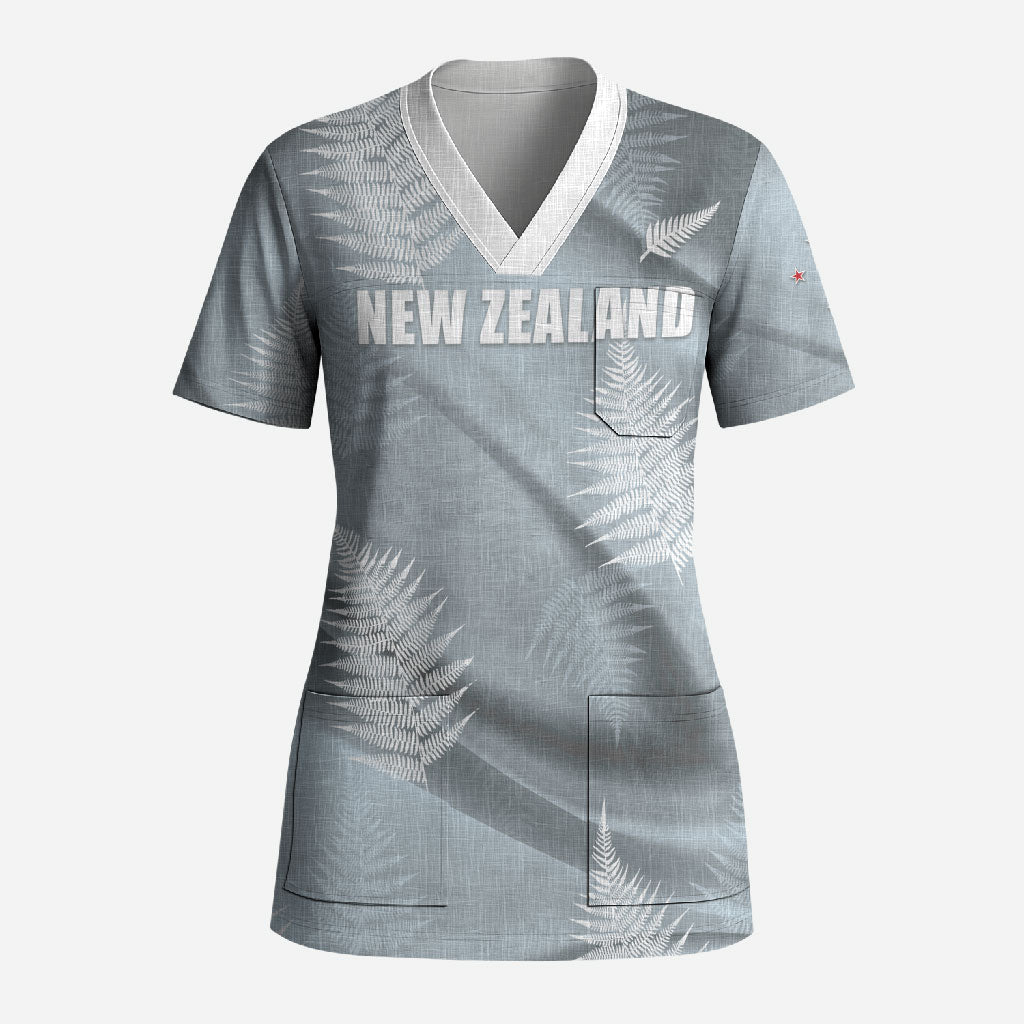 Custom Rugby New Zealand 2026 Scrub Top The Fern Go Champions
