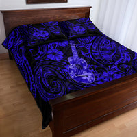 Hawaii Ukulele Quilt Bed Set Polynesian Pattern Navy Blue Version LT01 - Polynesian Pride