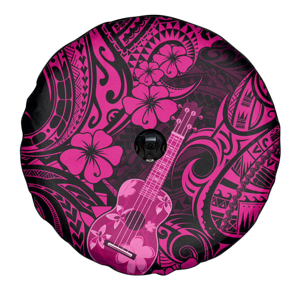 Hawaii Ukulele Spare Tire Cover Polynesian Pattern Pink Version LT01 - Polynesian Pride