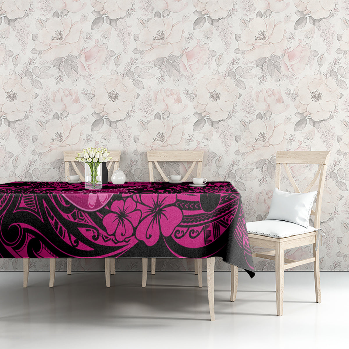 Hawaii Ukulele Tablecloth Polynesian Pattern Pink Version LT01 - Polynesian Pride
