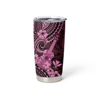 Hawaii Ukulele Tumbler Cup Polynesian Pattern Pink Version