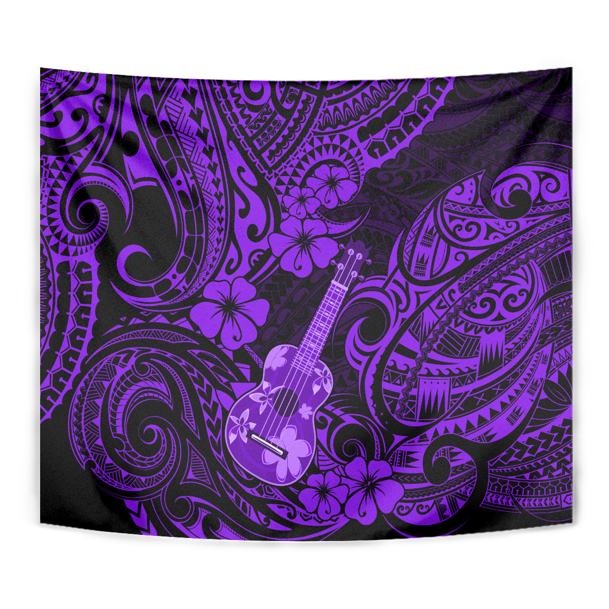 Hawaii Ukulele Tapestry Polynesian Pattern Purple Version LT01 - Polynesian Pride