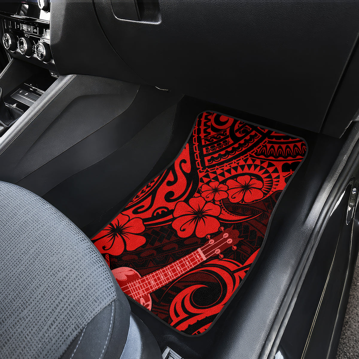 Hawaii Ukulele Car Mats Polynesian Pattern Red Version LT01 - Polynesian Pride