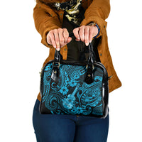Hawaii Ukulele Shoulder Handbag Polynesian Pattern Sky Blue Version LT01 One Size Blue - Polynesian Pride