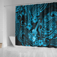 Hawaii Ukulele Shower Curtain Polynesian Pattern Sky Blue Version LT01 - Polynesian Pride