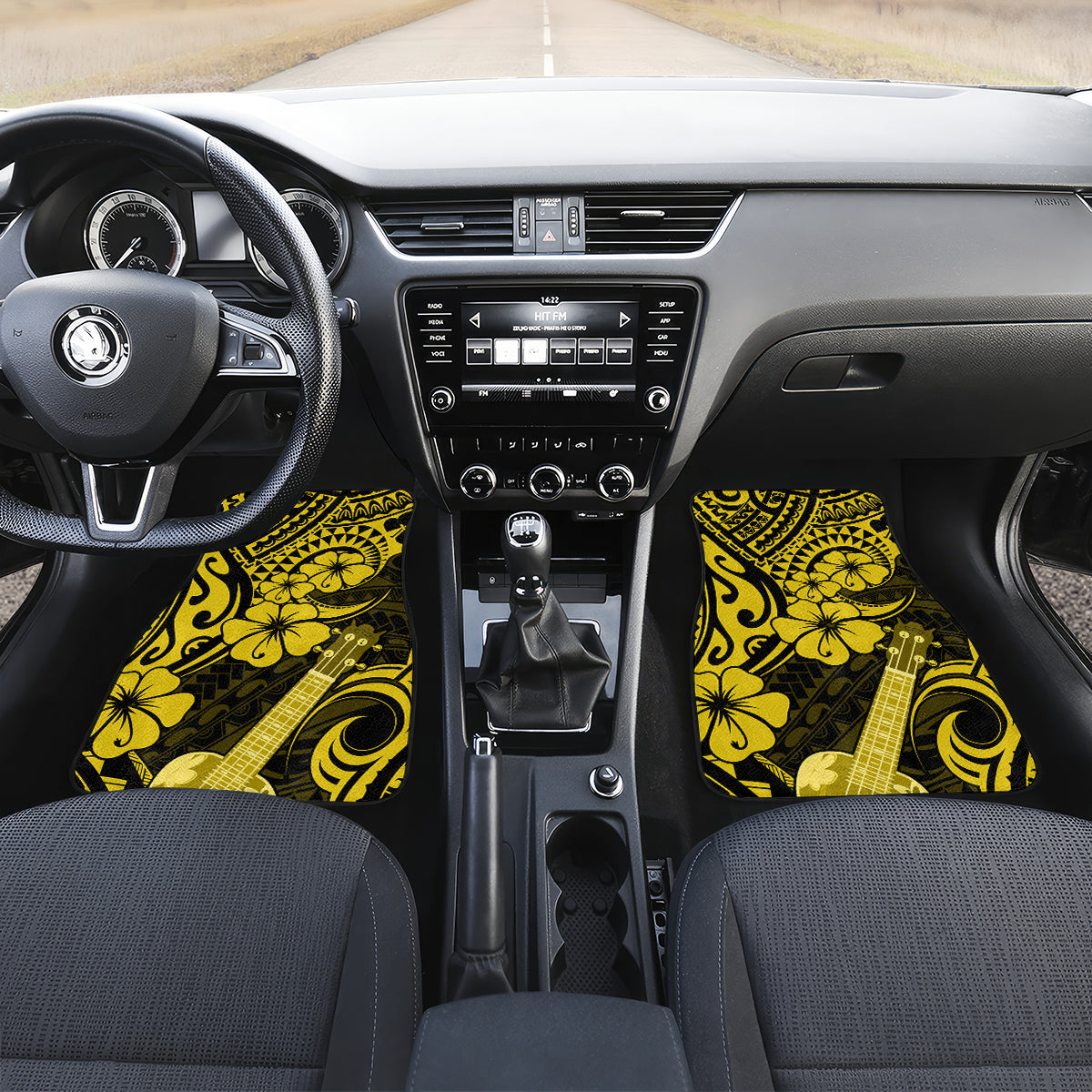 Hawaii Ukulele Car Mats Polynesian Pattern Yellow Version LT01 - Polynesian Pride