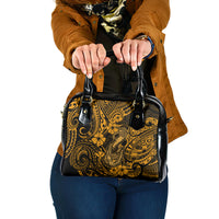 Hawaii Fish Hook Shoulder Handbag Polynesian Pattern Gold Version LT01 One Size Gold - Polynesian Pride