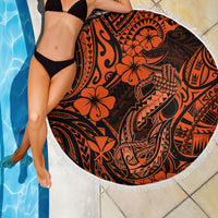 Hawaii Fish Hook Beach Blanket Polynesian Pattern Orange Version LT01