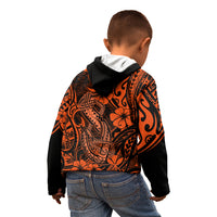 Hawaii Fish Hook Kid Hoodie Polynesian Pattern Orange Version LT01 - Polynesian Pride