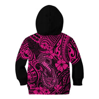 Hawaii Fish Hook Kid Hoodie Hibiscus Hawaii Tribal Tattoo Pink Version LT01 - Polynesian Pride