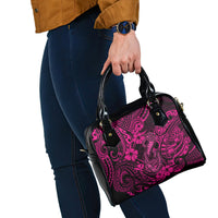 Hawaii Fish Hook Shoulder Handbag Hibiscus Hawaii Tribal Tattoo Pink Version LT01 - Polynesian Pride