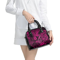 Hawaii Fish Hook Shoulder Handbag Hibiscus Hawaii Tribal Tattoo Pink Version LT01 - Polynesian Pride