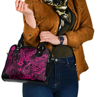 Hawaii Fish Hook Shoulder Handbag Hibiscus Hawaii Tribal Tattoo Pink Version LT01 - Polynesian Pride