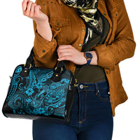 Hawaii Fish Hook Shoulder Handbag Hibiscus Hawaii Tribal Tattoo Sky Blue Version LT01 - Polynesian Pride