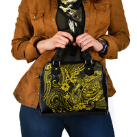 Hawaii Fish Hook Shoulder Handbag Hibiscus Hawaii Tribal Tattoo Yellow Version LT01 - Polynesian Pride