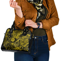 Hawaii Fish Hook Shoulder Handbag Hibiscus Hawaii Tribal Tattoo Yellow Version LT01 - Polynesian Pride
