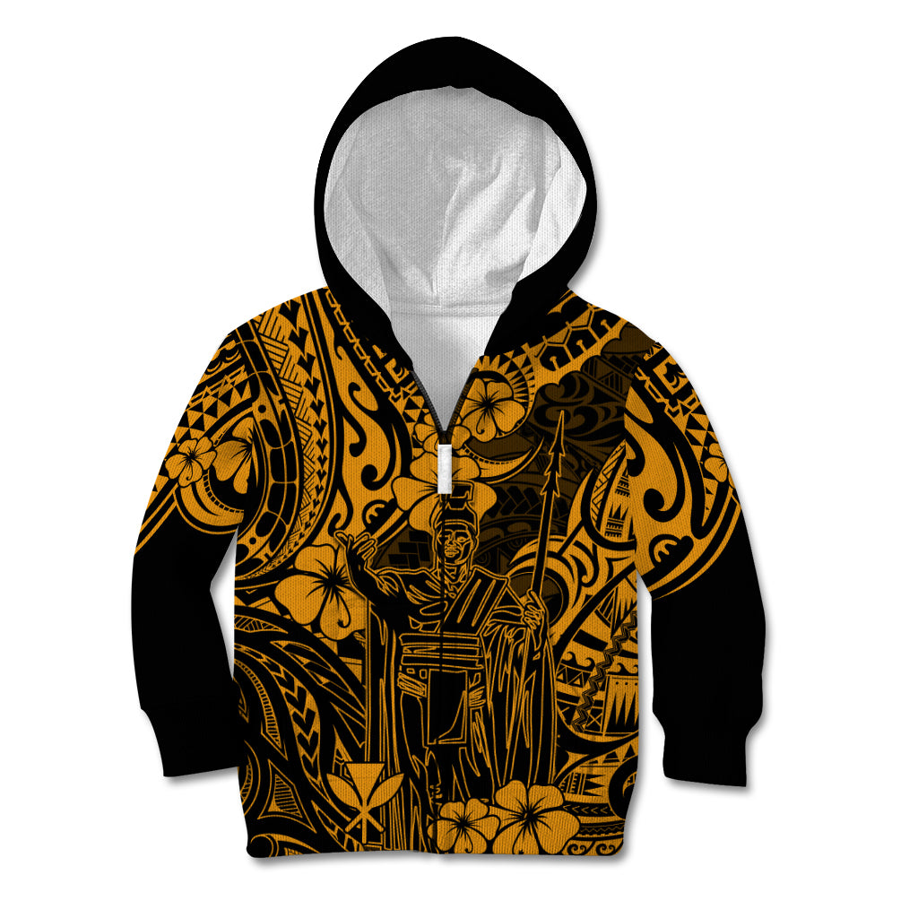 Hawaii King Kamehameha Kid Hoodie Polynesian Pattern Gold Version LT01 - Polynesian Pride