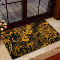 Hawaii King Kamehameha Rubber Doormat Polynesian Pattern Gold Version LT01 - Polynesian Pride