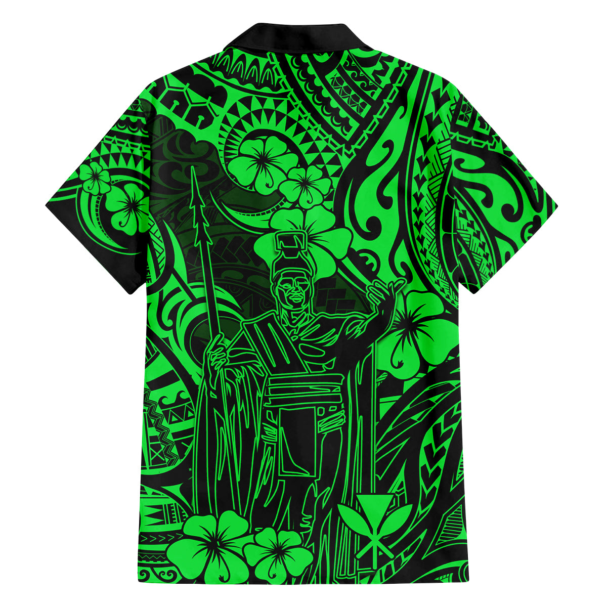 Hawaii King Kamehameha Family Matching Puletasi Dress and Hawaiian Shirt Polynesian Pattern Green Version LT01 - Polynesian Pride