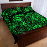 Hawaii King Kamehameha Quilt Bed Set Polynesian Pattern Green Version LT01 - Polynesian Pride