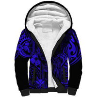 Hawaii King Kamehameha Sherpa Hoodie Polynesian Pattern Navy Blue Version LT01 Unisex Blue - Polynesian Pride