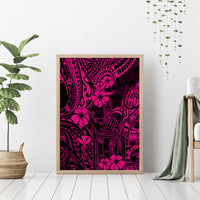 Hawaii King Kamehameha Canvas Wall Art Polynesian Pattern Pink Version LT01 - Polynesian Pride