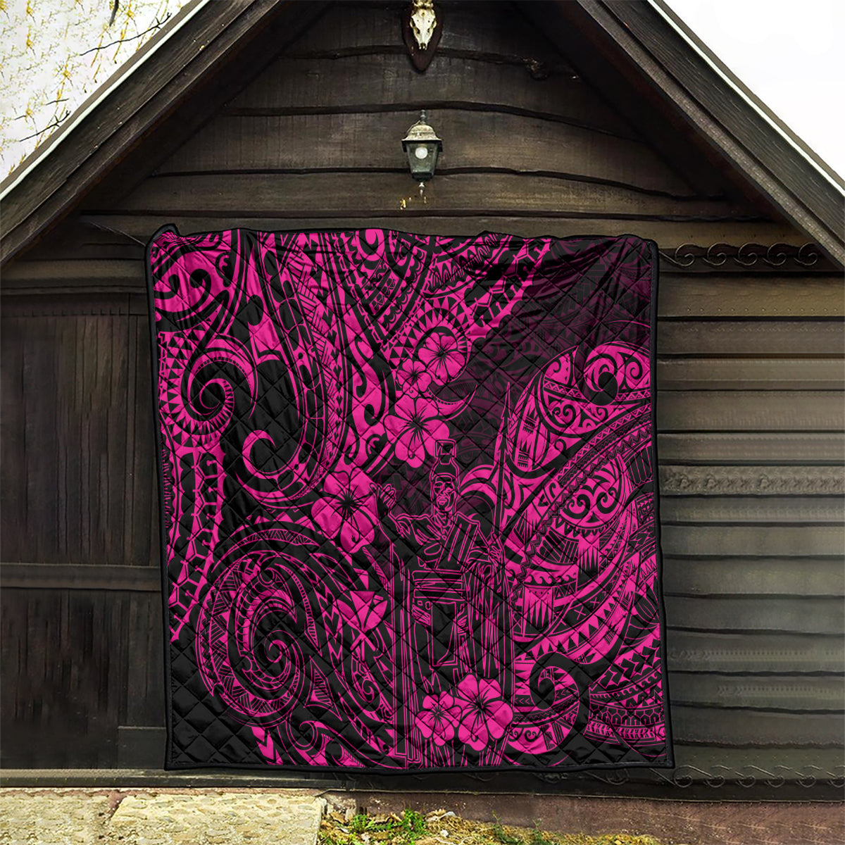 Hawaii King Kamehameha Quilt Polynesian Pattern Pink Version LT01 - Polynesian Pride
