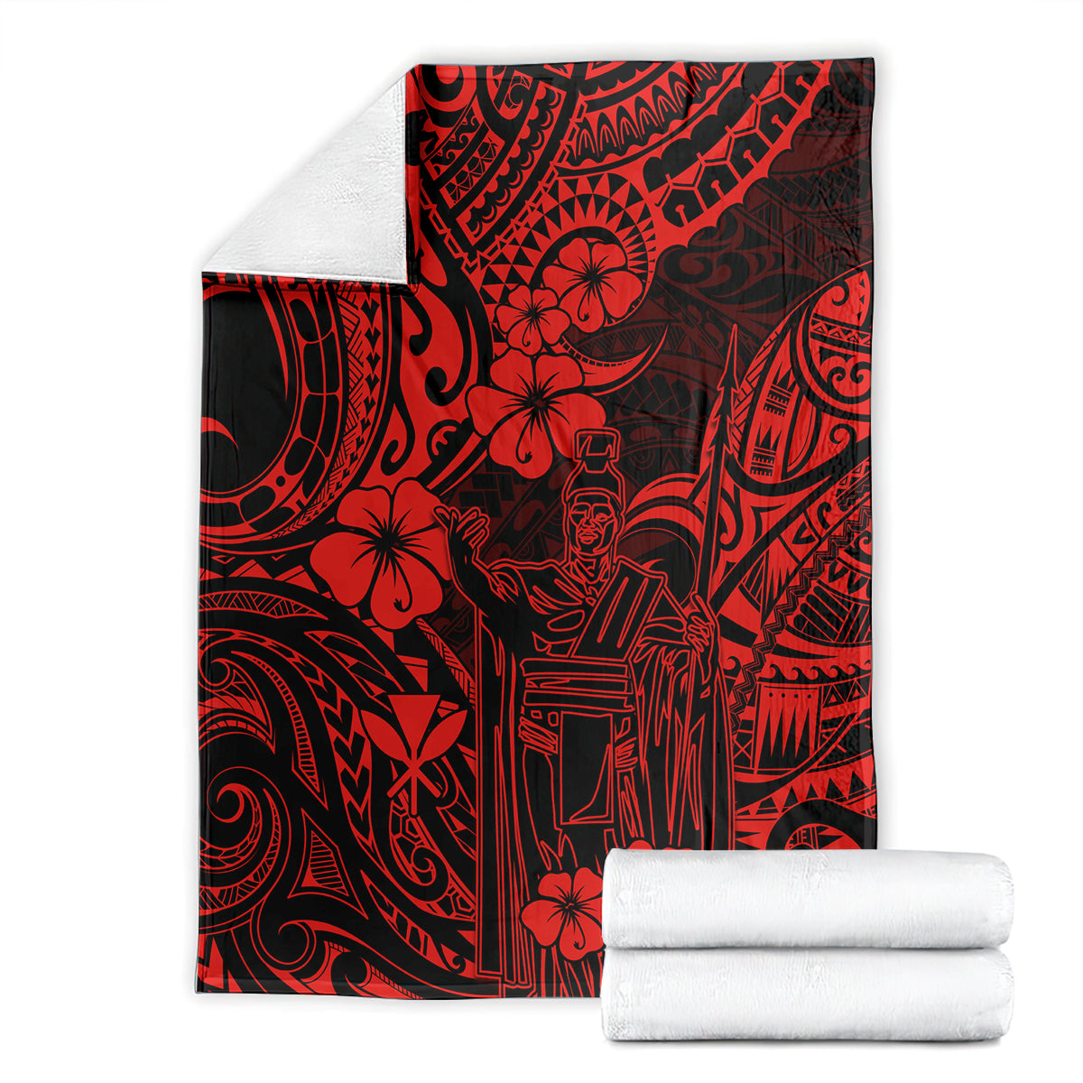 Hawaii King Kamehameha Blanket Polynesian Pattern Red Version LT01 - Polynesian Pride