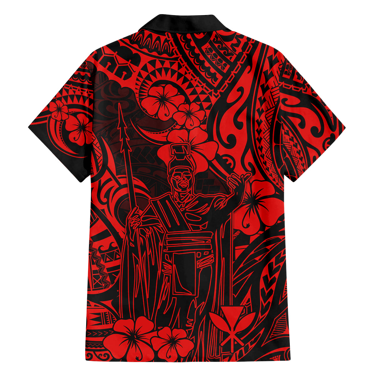 Hawaii King Kamehameha Family Matching Tank Maxi Dress and Hawaiian Shirt Polynesian Pattern Red Version LT01 - Polynesian Pride