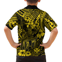 Hawaii King Kamehameha Kid Hawaiian Shirt Polynesian Pattern Yellow Version LT01 - Polynesian Pride