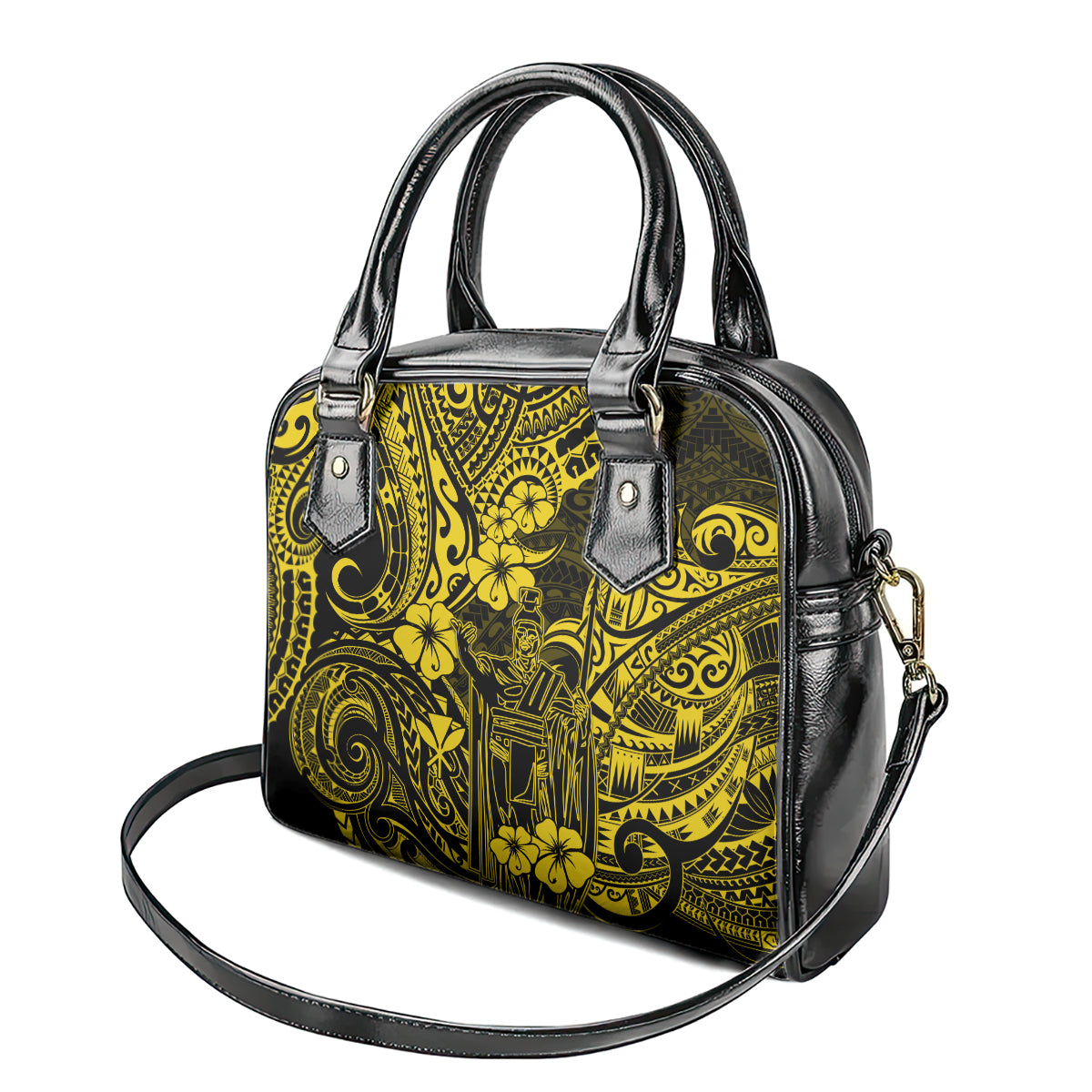 Hawaii King Kamehameha Shoulder Handbag Polynesian Pattern Yellow Version LT01 - Polynesian Pride