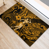 Hawaii Hula Girl Rubber Doormat Polynesian Pattern Gold Version LT01 - Polynesian Pride