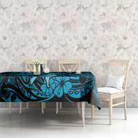 Hawaii Hula Girl Tablecloth Hibiscus Hawaii Tribal Tattoo Sky Blue Version LT01 - Polynesian Pride