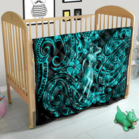 Hawaii Hula Girl Quilt Hibiscus Hawaii Tribal Tattoo Turquoise Version LT01 - Polynesian Pride