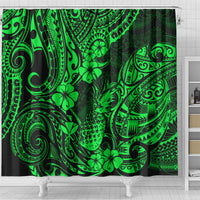 Hawaii Pineapple Shower Curtain Paradise Flowers Pacific With Green Polynesian Tribal LT01 - Polynesian Pride