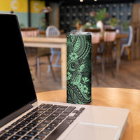 Hawaii Pineapple Skinny Tumbler Paradise Flowers Pacific With Green Polynesian Tribal LT01 - Polynesian Pride