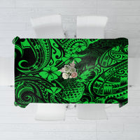 Hawaii Pineapple Tablecloth Paradise Flowers Pacific With Green Polynesian Tribal LT01 Green - Polynesian Pride