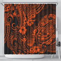Hawaii Pineapple Shower Curtain Paradise Flowers Pacific With Orange Polynesian Tribal LT01 - Polynesian Pride