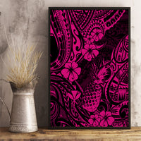 Hawaii Pineapple Canvas Wall Art Paradise Flowers Pacific With Pink Polynesian Tribal LT01 - Polynesian Pride