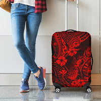 Hawaii Pineapple Luggage Cover Polynesian Pattern Red Version LT01 - Polynesian Pride