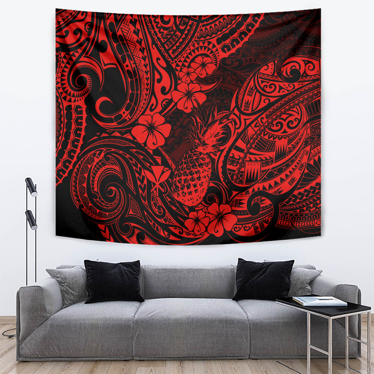 Hawaii Pineapple Tapestry Polynesian Pattern Red Version LT01 - Polynesian Pride