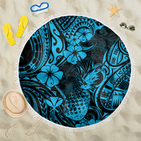 Hawaii Pineapple Beach Blanket Polynesian Pattern Sky Blue Version LT01 One Size 150cm Blue - Wonder Print Shop