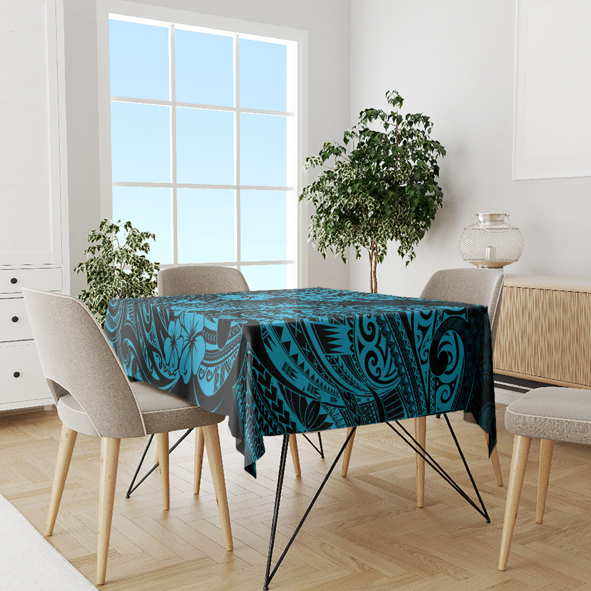 Hawaii Pineapple Tablecloth Polynesian Pattern Sky Blue Version LT01 - Polynesian Pride