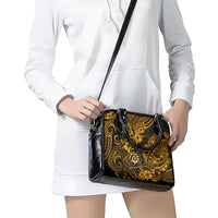 Hawaii Shaka Sign Shoulder Handbag With Polynesian Hibiscus Gold Unique LT01 - Polynesian Pride
